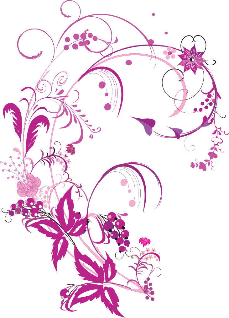 free vector Free Vector Graphic  Purple Swirls and Flowers